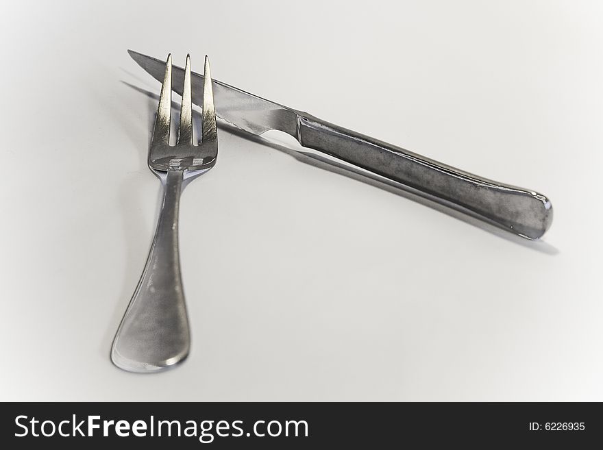 Fork and Knife joint together. Cutlery