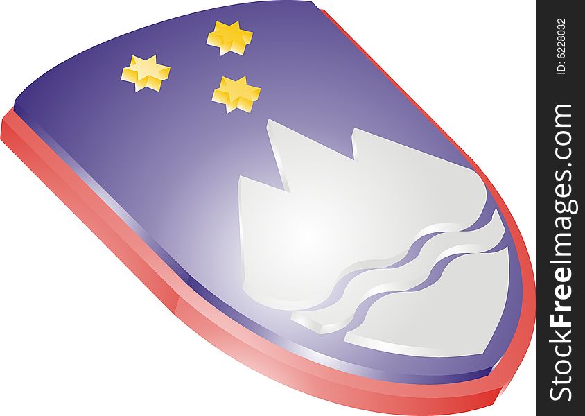 3d Slovenian coat of arms with shades and gradient. 3d Slovenian coat of arms with shades and gradient