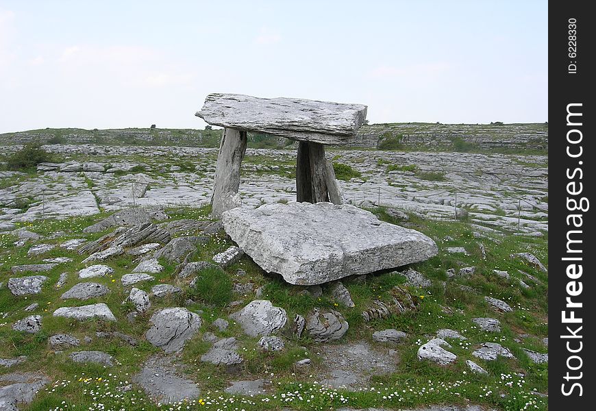 A large stone tomb that is thousands of years old. A large stone tomb that is thousands of years old.