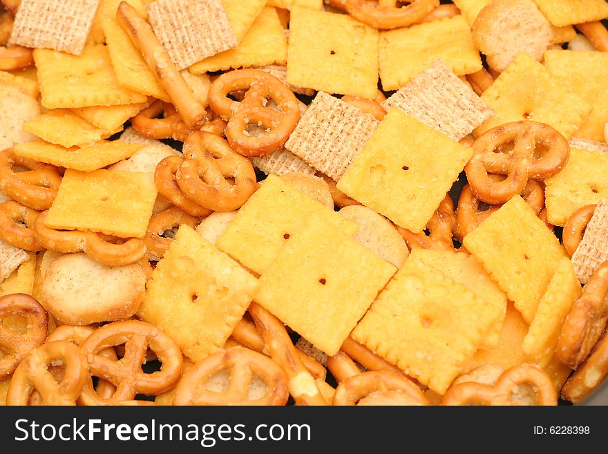 Background shot of Cracker snack mix