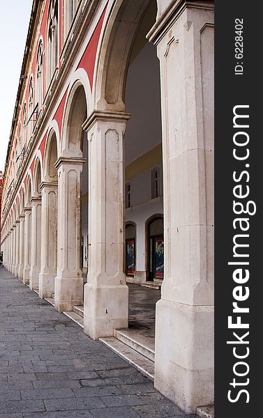 Old stone pillars at Split