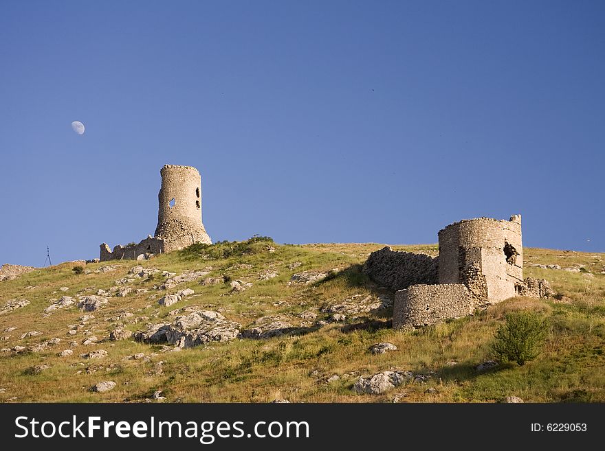 Ruins of ancient fortes in Balaklava, Crimea