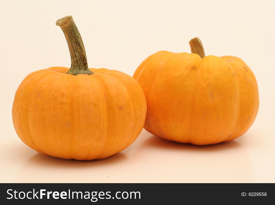Shot of pumpkins isolated on white. Shot of pumpkins isolated on white