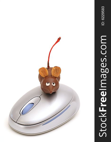 Single chocolate mice on mouse vertical