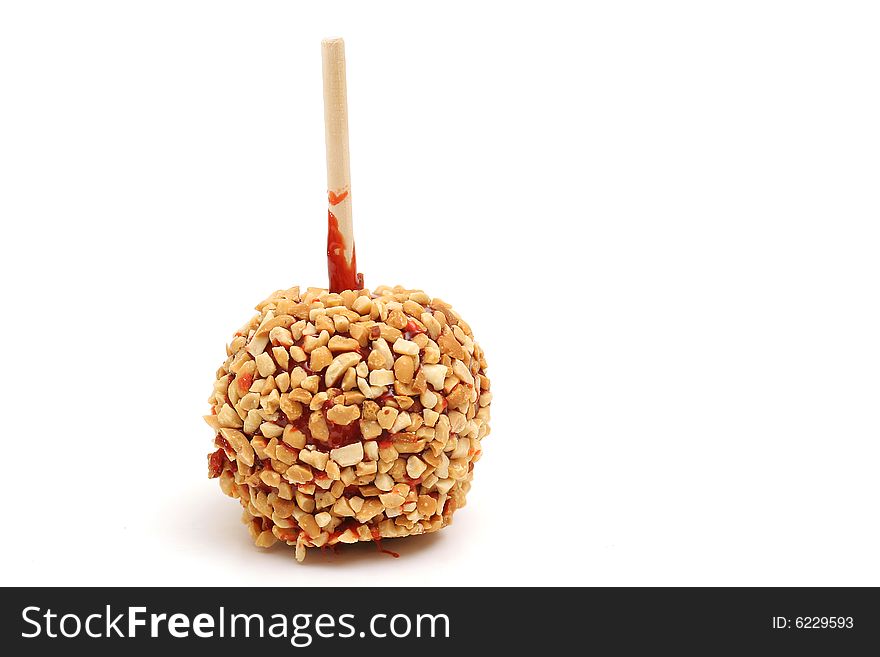 Isolated candy apple on white