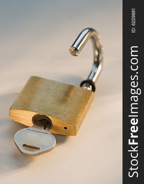 Lock unlocked with key in it