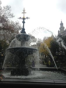 A Fountain In Front Of New York City Hall Building. Stock Photos A Fountain In Front Of New York City Hall Building. Stock Photos