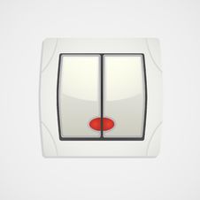 White Light Switch Icon. Royalty Free Stock Images