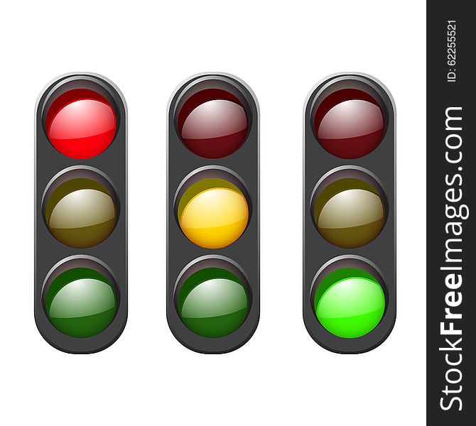 Set traffic light icon. Traffic light logo icon.