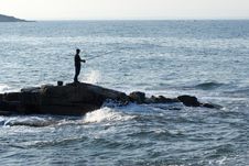 A Man Is Fishing In A Nice Day Royalty Free Stock Photos A Man Is Fishing In A Nice Day Royalty Free Stock Photos