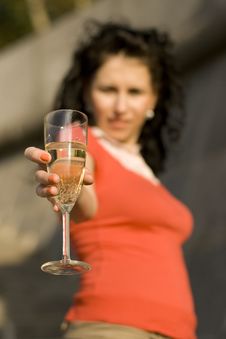 Woman With Champagne Glass Stock Photos Woman With Champagne Glass Stock Photos