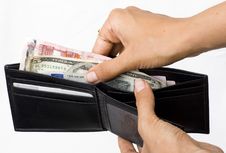 Purse With A Money Royalty Free Stock Photo