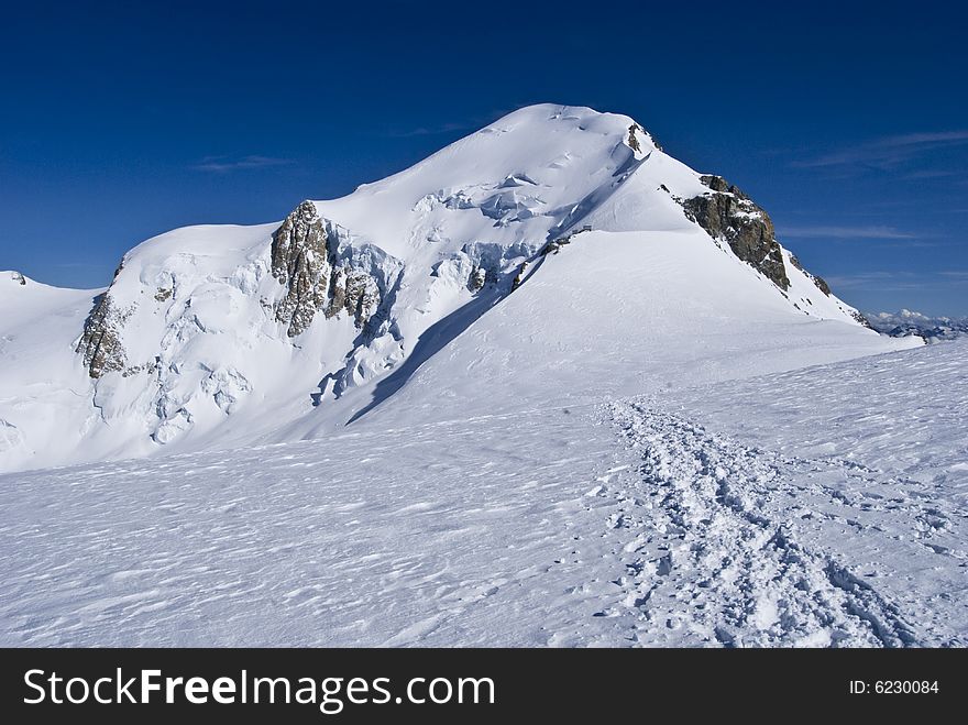 Mont Blanc Mountain, Top Of Alps