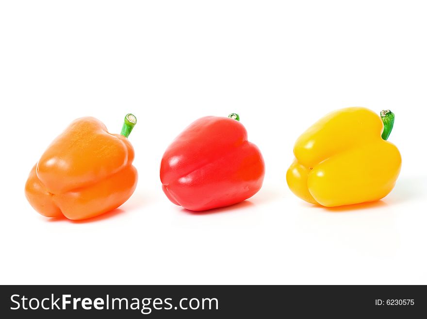 Bell peppers. Isolated on white.