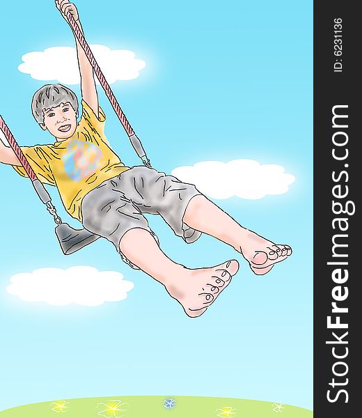 Boy in swing