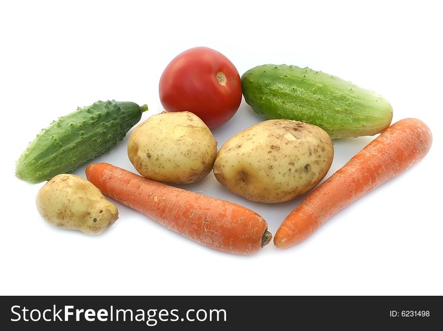 Tasty and beautiful vegetables on a white background