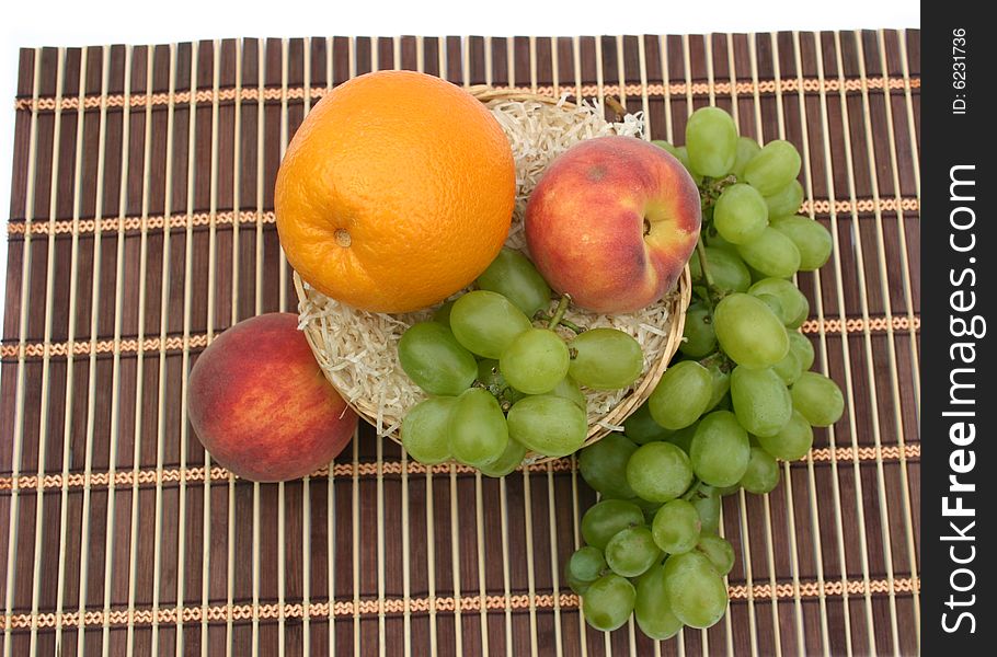 Orange and grapes