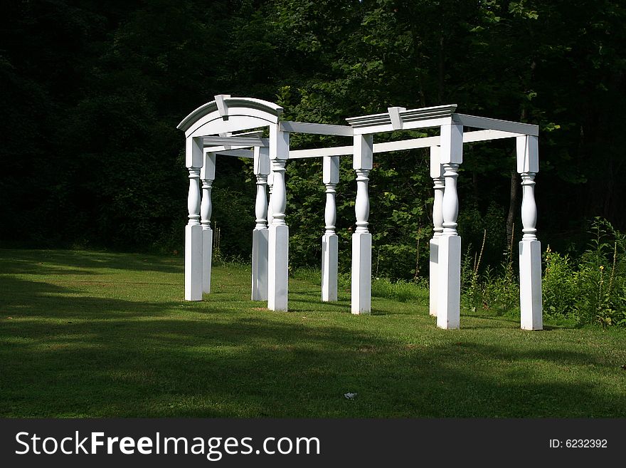 Beautiful white wood structure designed for wedding ceremonies. Photographed at historical Jordan Springs, Virginia, USA. Beautiful white wood structure designed for wedding ceremonies. Photographed at historical Jordan Springs, Virginia, USA.