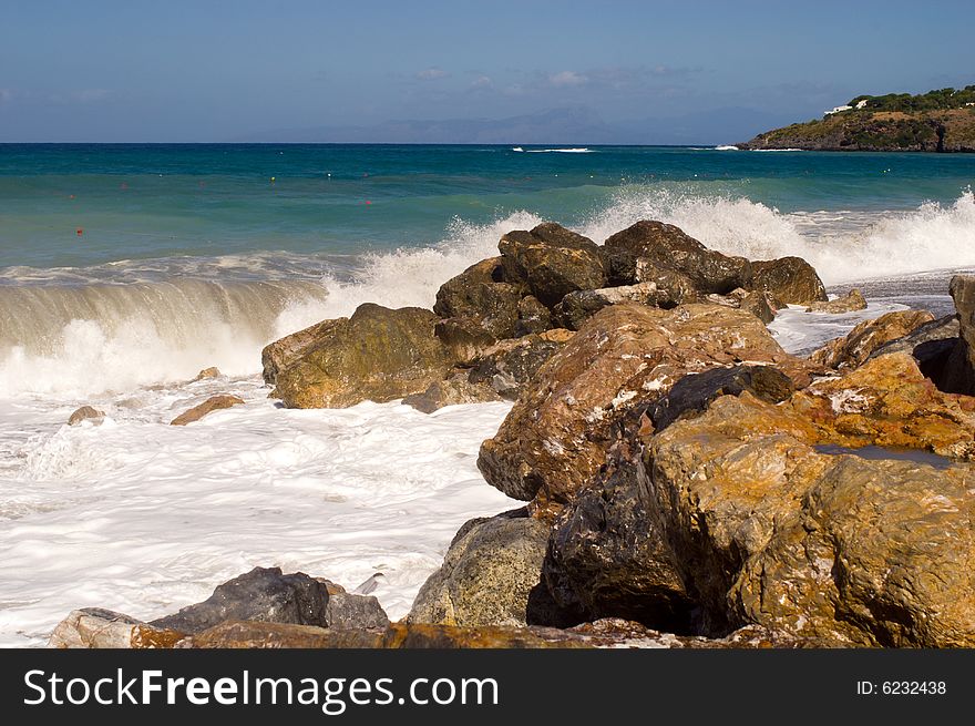 Waves reef sea seascape colors. Waves reef sea seascape colors