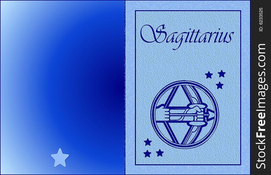 Sagittarius zodiac card- zodiac theme. Sagittarius zodiac card- zodiac theme