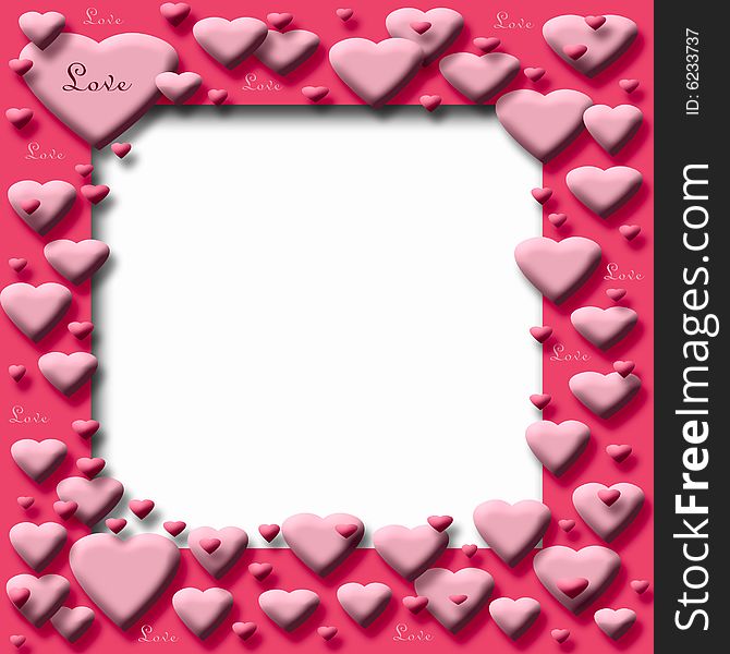 Pink valentine candy hearts frame blank center illustration. Pink valentine candy hearts frame blank center illustration