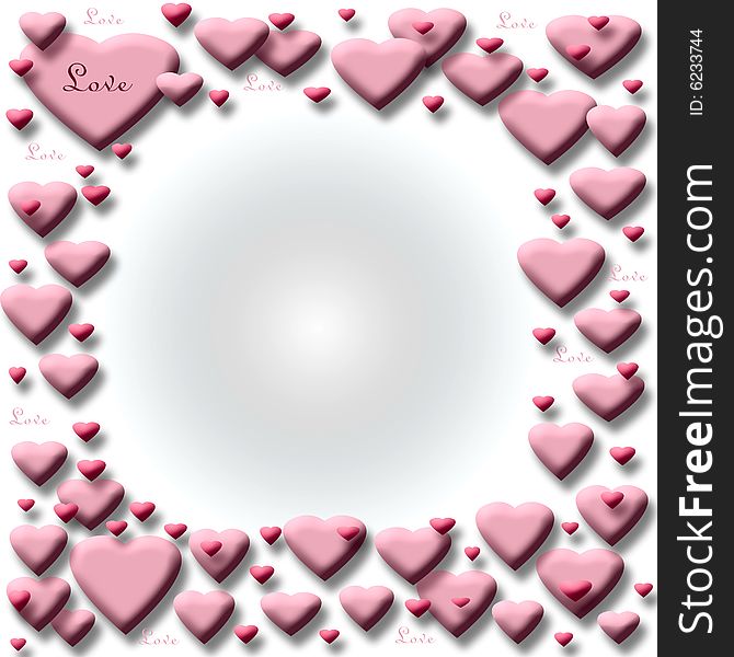 Pink valentine candy hearts frame blank center illustration. Pink valentine candy hearts frame blank center illustration