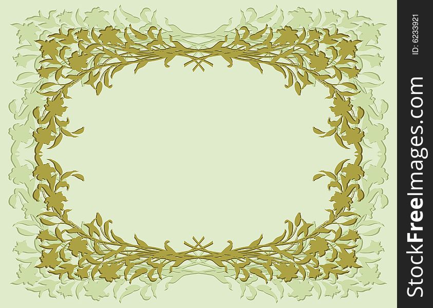 Old fashioned ornamental vector floral frame