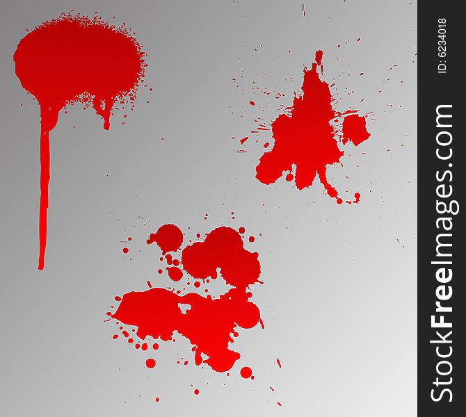 Blood splat illustrations on grandient background. Blood splat illustrations on grandient background.