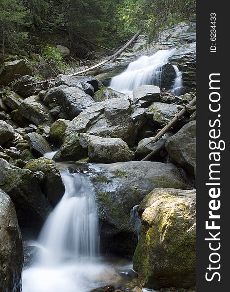 Skakavitsa river running through stones in the Rila mountain, Bulgaria