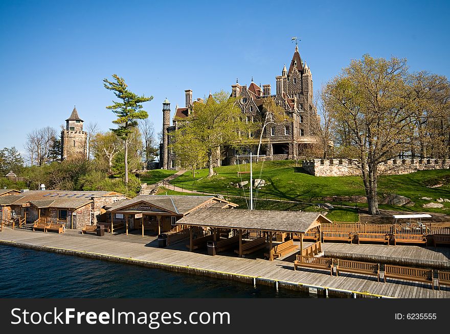 Boldt Castle located on Heart Island in thousand islands on St. Lawrence River
