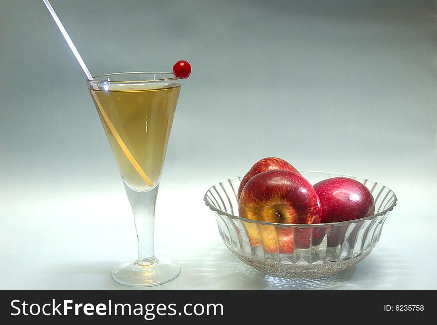 Still life with apple & apple juice. Still life with apple & apple juice