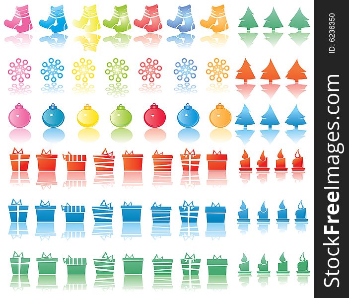 Set of Christmas icons.