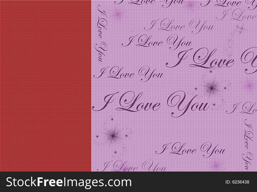 Written on a two-color background - I love you