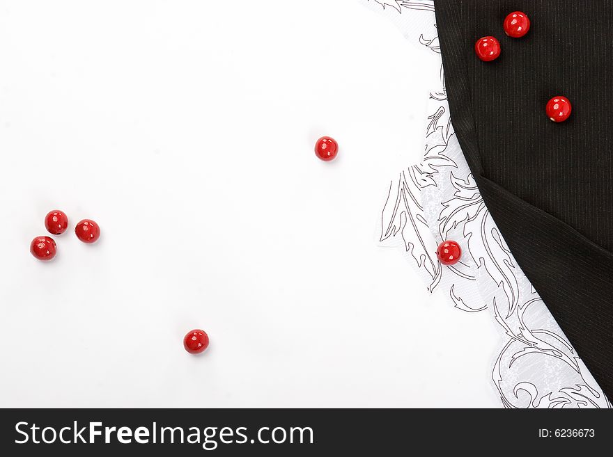 Red spheres over white background
