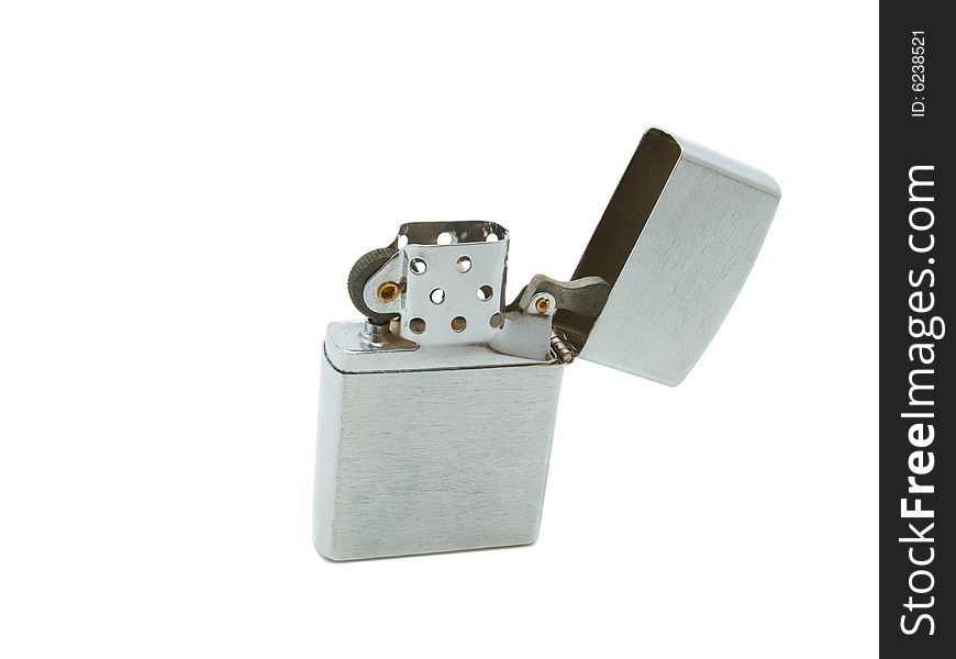 Classic style cigarette lighter isolated against a white background. Classic style cigarette lighter isolated against a white background