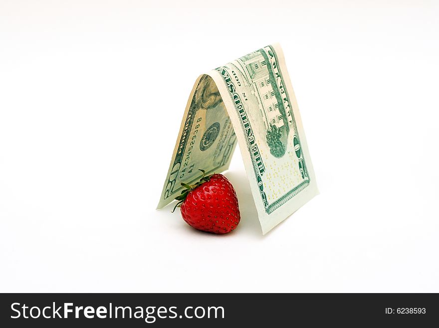 Strawberry covered by dollar