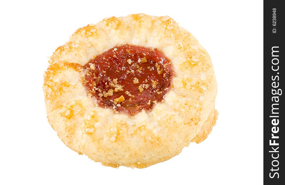 A sweet tasty teacake on the white background