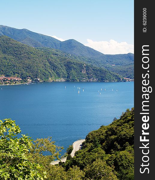 A view of Maggiore lake, one of the most beautiful and touristic lakes in Italy. A view of Maggiore lake, one of the most beautiful and touristic lakes in Italy.