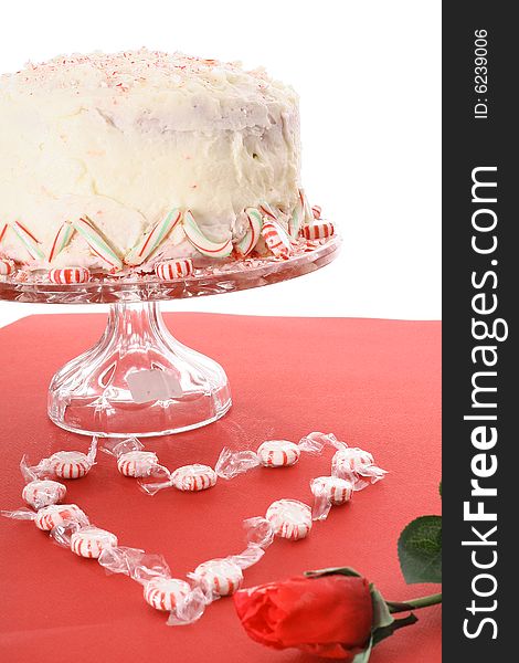 Valentines peppermint cake