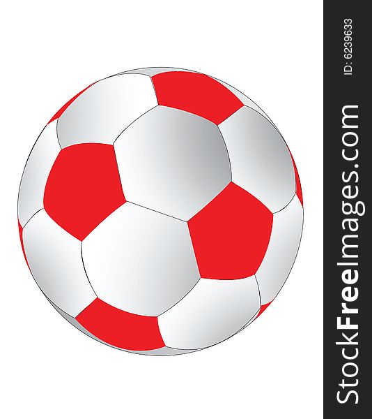 Red and white soccerball