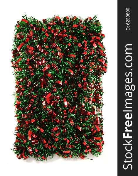 Red & Green Christmas Garland isolated on white background. Red & Green Christmas Garland isolated on white background.