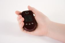 Hand Holding A Cell Phone Stock Image