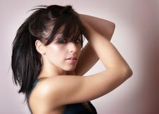 Portrait Of Beautiful Brunette Woman Stock Photo Portrait Of Beautiful Brunette Woman Stock Photo