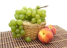 Peaches And Grapes Stock Image