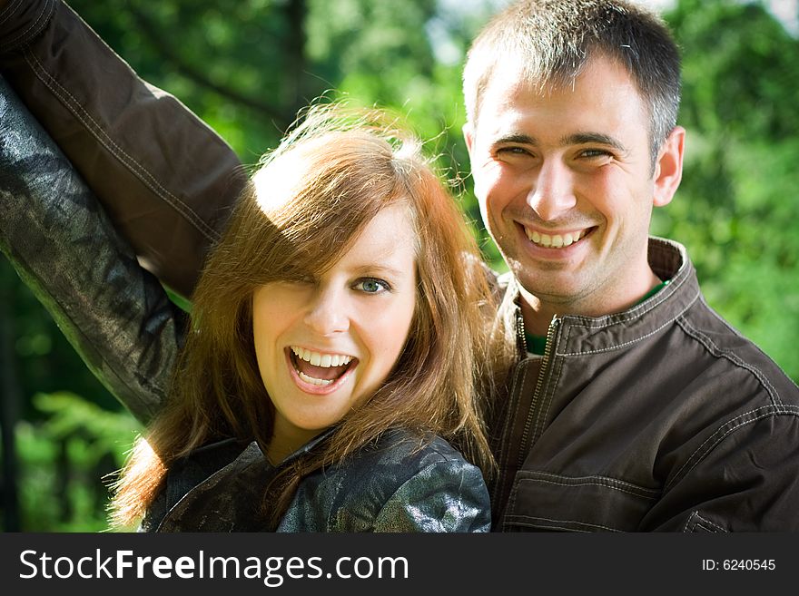 Happy young couple. Close up.