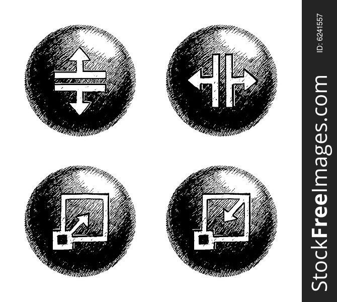 Sketchy style buttons for multimedia interface. Sketchy style buttons for multimedia interface.