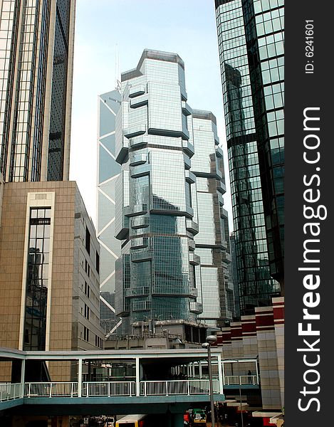 Hongkong, modern buildings in city center - Central district. Hongkong, modern buildings in city center - Central district.