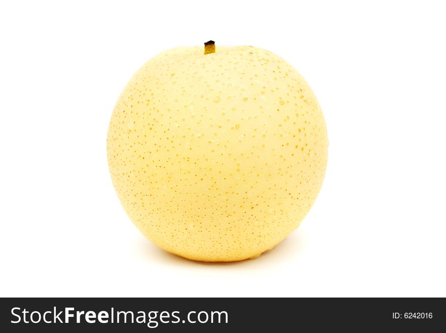 A Chinese pear isolated on white background.
