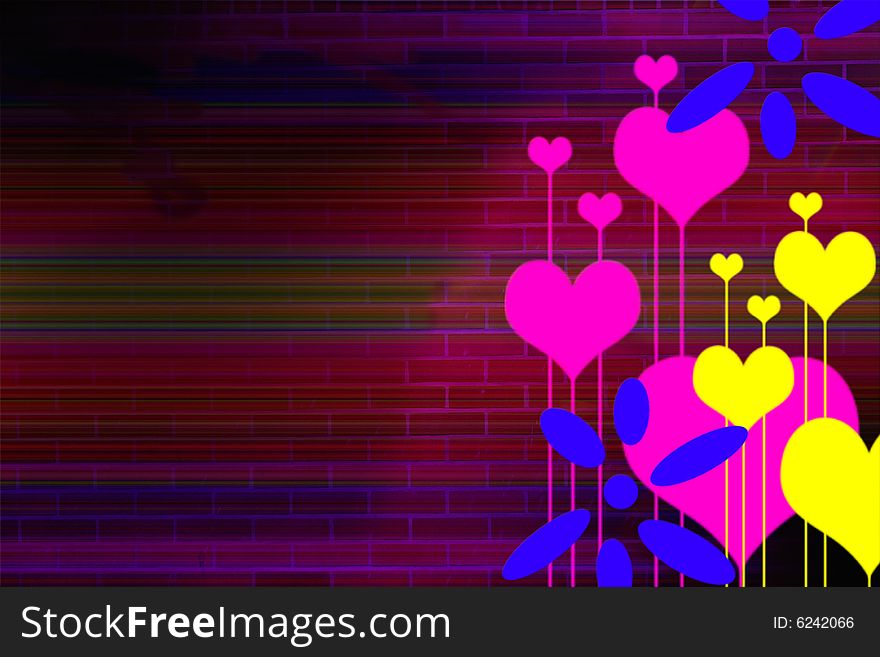 Background with various colorful flower shapes. Background with various colorful flower shapes