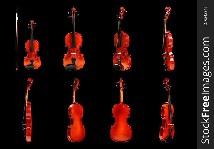 Violin on white, variants of a kind. Violin on white, variants of a kind